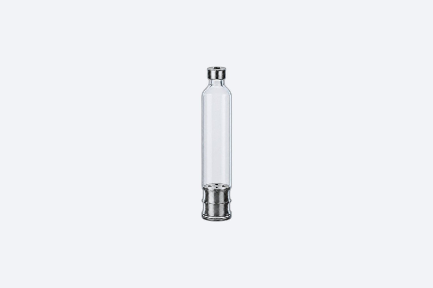 AminoPen 3 ml glass cartridge, with a silver crimp cap and matte black ribbed base